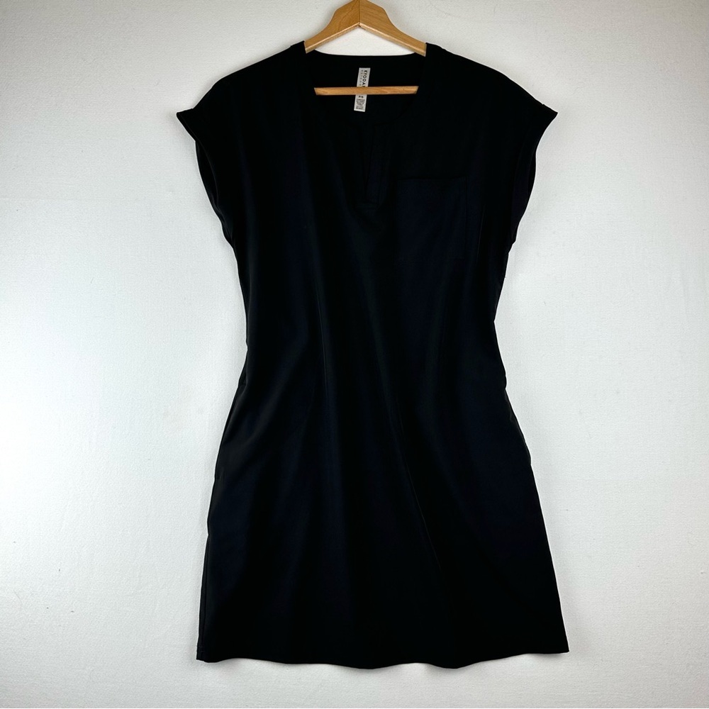 Kyodan Outdoors Notch V-Neck Dress Black Lightweight Athleisure Gorpcore